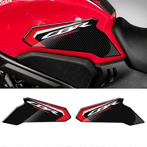 Autocollant antidérapant pour réservoir de carburant Honda CBR650R 19-23, autocollant en forme d'arête de poisson à apposer sur le bouchon du réservoir (autocollants latéraux). (1/5)