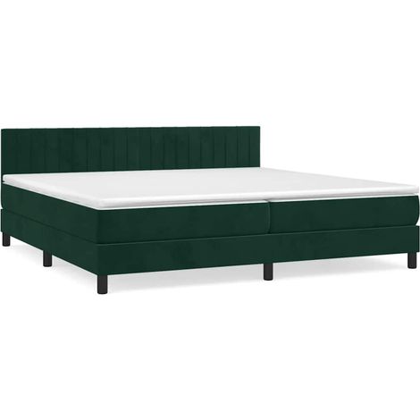 Maison Exclusive - Giroletto a Molle con Materasso Verde Scuro 200x200 cm Velluto (1/5)