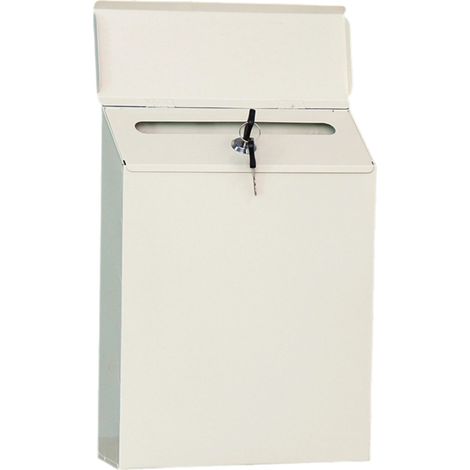 Wandmontierter Bürobriefkasten, mittelgroß, schwarz, Metall, abschließbar, mit Schlüsselfach, wetterfest