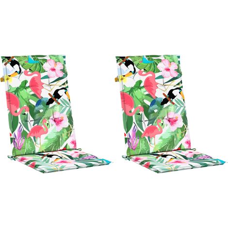 Coussins de chaise de jardin dossier haut lot de 2 multicolore vidaXL
