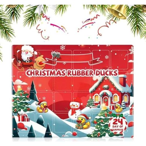 Calendrier de l'Avent 2026, canards en caoutchouc de Noël Décor en forme