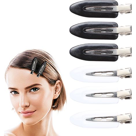 Pinces À Cheveux Sans Dent - Pour Frange - Sans Plis Ni Marques - 6 Pièces (1/5)