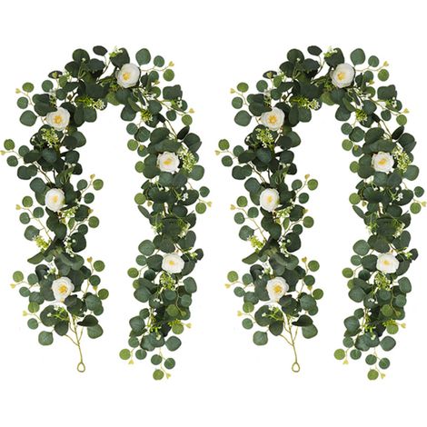 de fleurs artificielles feuilles vigne décoration murale fleurs/ficelle 2Guirlande fond-195CM 6 vertes (1/5)