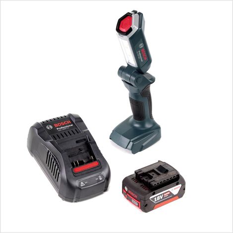 Bosch Professional GLI 18V-300 Torcia a batteria + 1x Batteria GBA 18 V 5,0 Ah + Caricatore GAL 1880