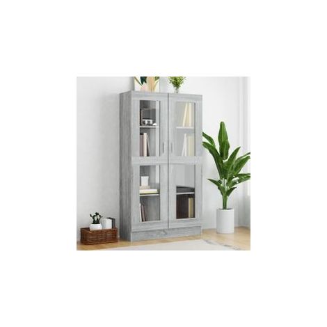 Armoire à vitrine Sonoma gris 82,5x30,5x150 Bois d'ingénierie (1/5)