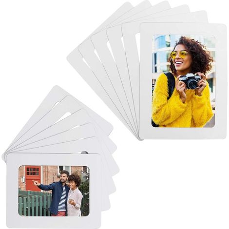 SABIR Cadre Photo Magnétique Frigo Blanc (Lot de 12) - Aimant de Frigo pour Photo Format 10 x 15 cm et 9 x 13 cm - Porte Photo Magnetique pour les Réfrigérateur et les Surfaces en Métal (1/5)