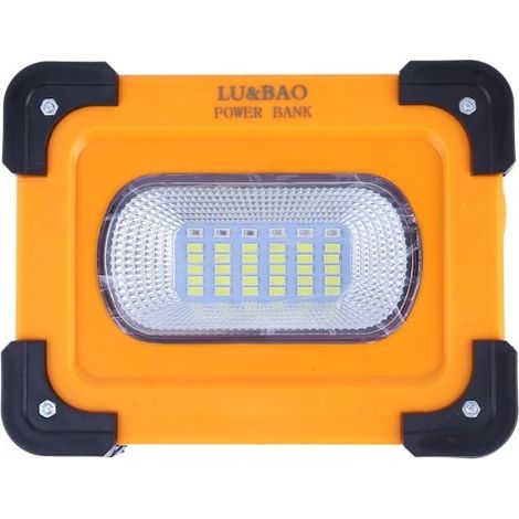 TrAdE Shop Traesio - Faro Luce A Led Spotlight Ricaricabile Con Pannello Solare Portatile 30w 1500lmn - (1/5)