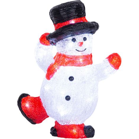 Dekoration MagicHome Weihnachten, Schneemann, 30x LED, kaltweiß, Acryl, IP44, Außenbereich, 22x14x30 cm (1/2)
