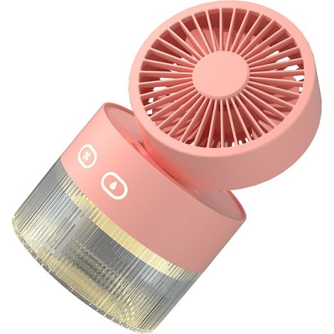 Miniatur-Wasserventilator, faltbar, kleiner Tischventilator, ABS, USB, elektrischer Sprühventilator, für Zuhause, Bibliothek, Büro, Rosa (1/5)