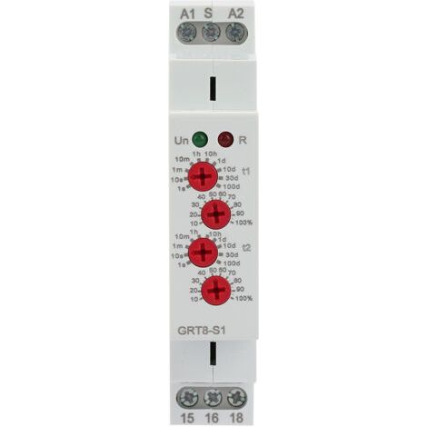 Minuteur asymétrique miniature GRT8-S1, relais de temporisation marche/arrêt avec répétition de cycle, 12-240 V CA/CC