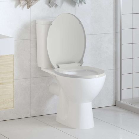 Soft-close Toilet Seat White Oval vidaXL (1/5)