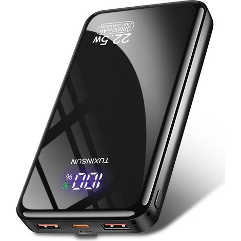 Power Bank 20000 mAh 22,5 W Banque de Puissance à Charge Rapide PD3.0 QC4.0 Batterie Externe de téléphone Portable avec écran LCD Sorties et entrées USB C Chargeur Portable pour Smartphones (black2) (1/5)