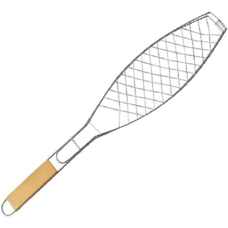 Poignée en bois plaqué petit poisson unique, grill Mesh, spécial pour le poisson grillé, 57 11cm (1/5)