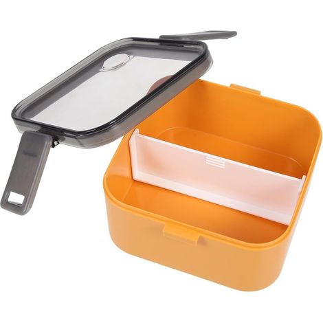 Boîte à bento COHEALI en plastique orange, capacité moyenne (1/5)