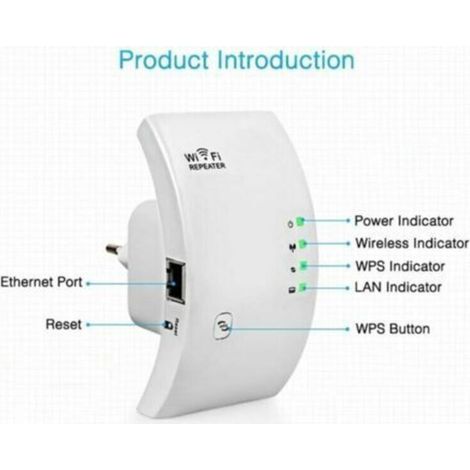 Ripetitore/amplificatore WiFi 300Mbps, copre fino a 200㎡, estensore WiFi, booster, punto di accesso, aumenta la copertura WiFi, compatibile con tutti i box Internet, porta Ethernet, WP (1/3)
