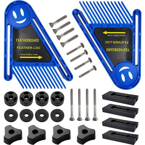 Kit de double guide de coupe, pour scie circulaire 21 × 16,5 cm, outil multifonctionnel pour le travail du bois, compatible avec scie circulaire de table, défonceuse, table et guide.