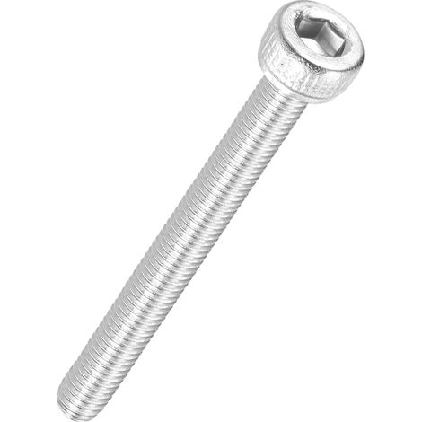 50Pcs Vis à Tête Cylindrique à Six Pans Creux M3-0.5 x 30mm Douille Allen Entièrement Filetée en Acier Inoxydable 304 pour Moteur Électrique, Impression 3D, Argenté (1/5)