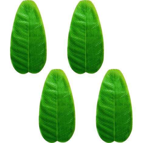 Nappe de Table PVC - Vert - 58x28.5cm - 4 Pièces - Résistant et Décoratif pour Fêtes Tropicales (1/5)