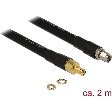 Hf rp-sma stecker  rp-sma buchse 2 m cfd400 low loss delock