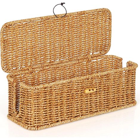 Boîte de gestion des câbles, cache-câbles avec couvercle, dissipation thermique efficace sous le bureau pour ordinateur, routeur, hub USB et alimentation (1/5)