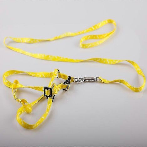 Ensemble bandoulière et cuir à motif os pour chien, jaune (1/2)