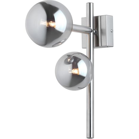 Applique NEPTUN Jupiter nichel, globi fumé 2xG9 14W