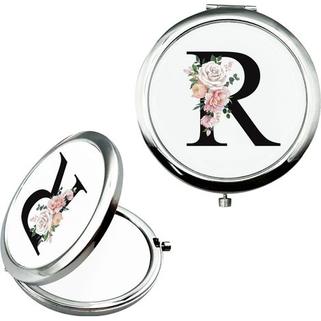 Miroir de maquillage personnalisé petit miroir de poche cadeau de mariée cadeau de fiançailles miroir A-Z cadeaux pour femmes cadeaux d'anniversaire (1/5)