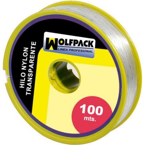 WOLFPACK LINEA PROFESIONAL hilo nylon transparente 1.0 mm. rollo 100 m.