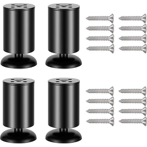 80 mm hohe Möbelfüße aus schwarzem Edelstahl für Bürotische und Couchtische (1/5)