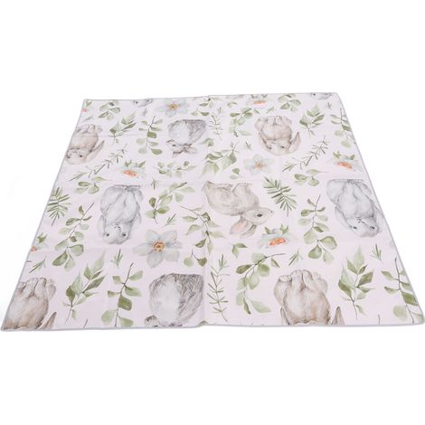 Tapis anti-dérapant multifonction imperméable motif lapins mignons pour bébé, idéal salon camping jardin cour (1/5)