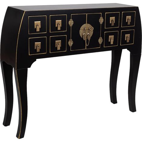 Recibidor de madera negro 98x26x80 cm (1/5)