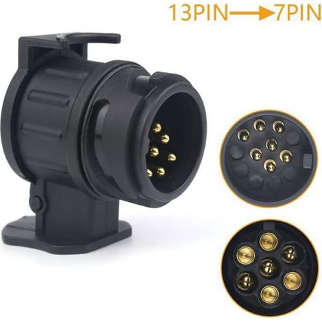 Adaptateur 13 Broches vers 7 Broches - Pour Remorque - Connectique Standard - Compact - 1 Pièce (1/4)