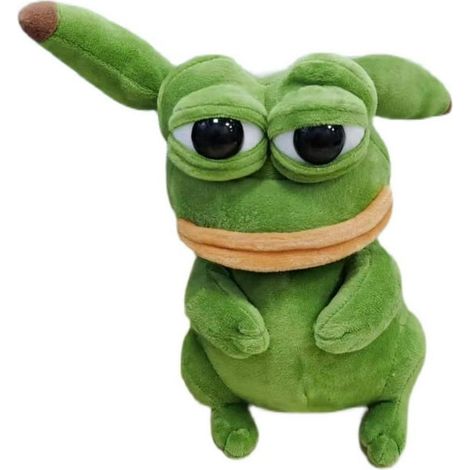 Grenouille porte-bonheur triste aux grands yeux, peluche kawaii grincheuse, cadeau d'anniversaire original pour adulte, figurine rigolote déco bureau, 1 pièce (1/4)