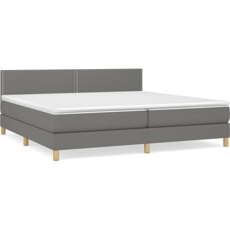 Maison Exclusive - Cama box spring con colchón tela gris oscuro 2 (1/5)