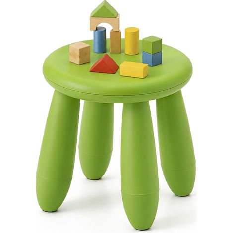 Taburete infantil de plástico verde – 26 x 28 cm (1/5)
