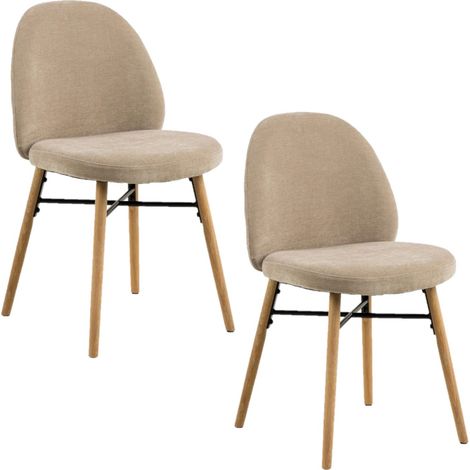 Lot de 2 chaises de salle à manger en velours et acier CLARA (1/5)