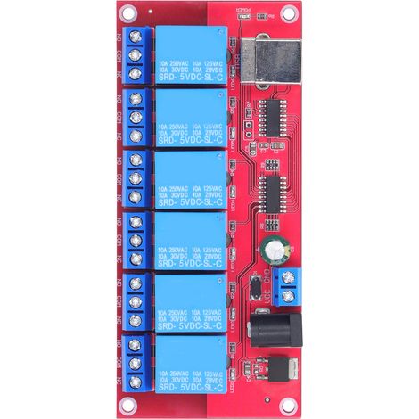 6-Kanal-USB-Relaismodul, einstellbare Modi, treiberlos (HID), USB-Relaisplatine für Haushalt und Landwirtschaft, 5 V (1/5)