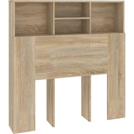 Testiera con contenitore accessorio letto comodino ripiano 100 x 19 x 103,5 cm MDF colore rovere TDL0200053