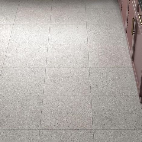 18 x PVC Adhesive Floor Tiles Grey Stone Effect Granite 30 cm x 30 cm Floor PVC Adhesive Bathroom Waterproof Vinyl for Kitchen Bedroom Living Room Deco Tiles Floors Wear-Resistant (1/5)