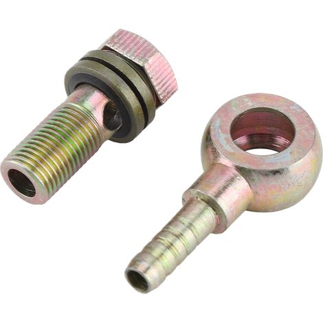 Paire d'adaptateurs de refroidisseur d'huile moto M10 x 1,0 mm, bouchon de montage M8 à tête sphérique, raccords de rechange aluminium. (1/5)
