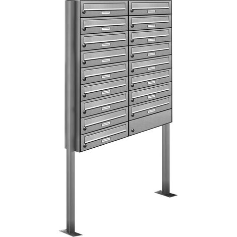 17er V2A Edelstahl Standbriefkasten Anlage Freistehend (1/5)