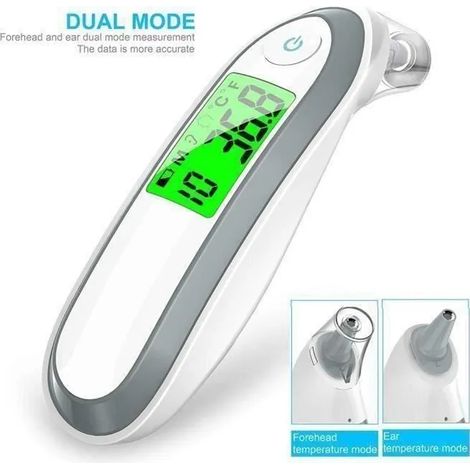 Thermomètre Frontal et Auriculaire Infrarouge, Thermomètre Auriculaire Numérique Médical Professionnel pour Bébé, Enfant (1/4)