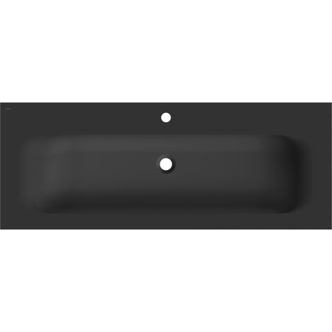 Mexen Vela lavabo empotrado en encimera 121 x 46,5 cm, negro mate - 25231271 (1/3)