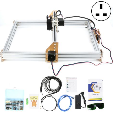 Graveur Laser 4050 300MW Découpeuse DIY Graveuse Portable Imprimante Bureau Découpeur Précision Graveur Bois Métal 100-240V Prise UK (1/5)