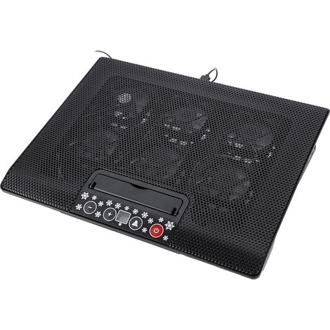 Support de refroidissement pour ordinateur portable avec base, port USB, 6 ventilateurs, angle de fixation réglable, compatible avec les ordinateurs portables de 17 pouces et moins. (1/5)