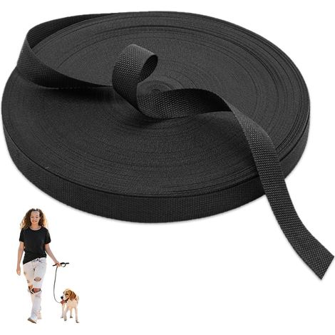 uban de Sangle Nylon Noi 10 Mm X 10 M, Coutue Sac, Sangle Loude, Collie Chien, Toile Ceintue, emoquage, Bagage, Fixation DIY (1/4)