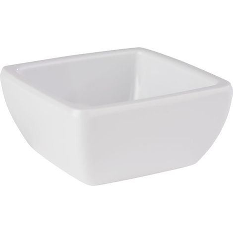Bol 6,5 x 6,5 cm, hauteur 3 cm, blanc, fabriqué à partir de plastique recyclé (1/5)