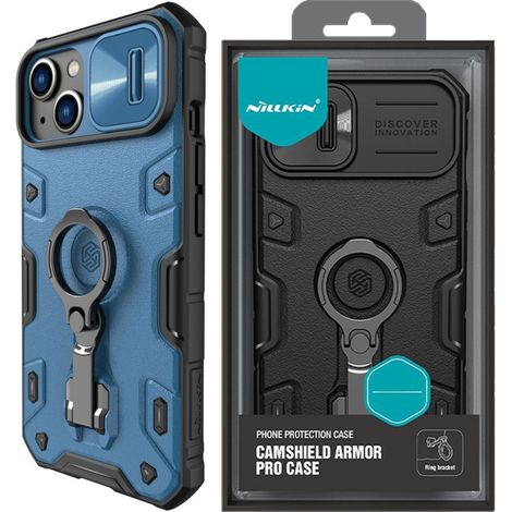 Nillkin CamShield Armor Pro Custodia magnetica per iPhone 14 Plus con MagSafe e copri fotocamera, colore blu (1/5)