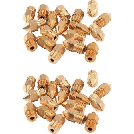 36 buses d'imprimante 3D M6 pour extrudeuse, tête d'impression en laiton (4x0,2 mm + 4x0,3 mm + 12x0,4 mm + 4x0,5 mm + 4x0,6 mm + 4x0,8 mm + 4x1,0 mm) (1/5)