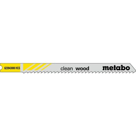 Metabo 5 LAMES DE SCIE SAUTEUSE « CLEAN WOOD » EN U 82/2,5MM (623943000) (1/2)